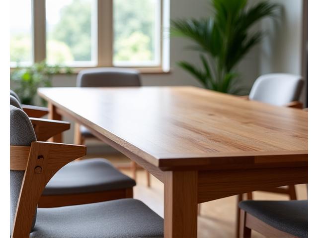 Custom timber dining table and chairs in a modern home